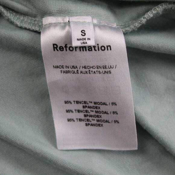 Reformation Skirt Small Dunne Knit Midi Sage Green Minimalist Quiet Luxury Chic - Picture 9 of 9